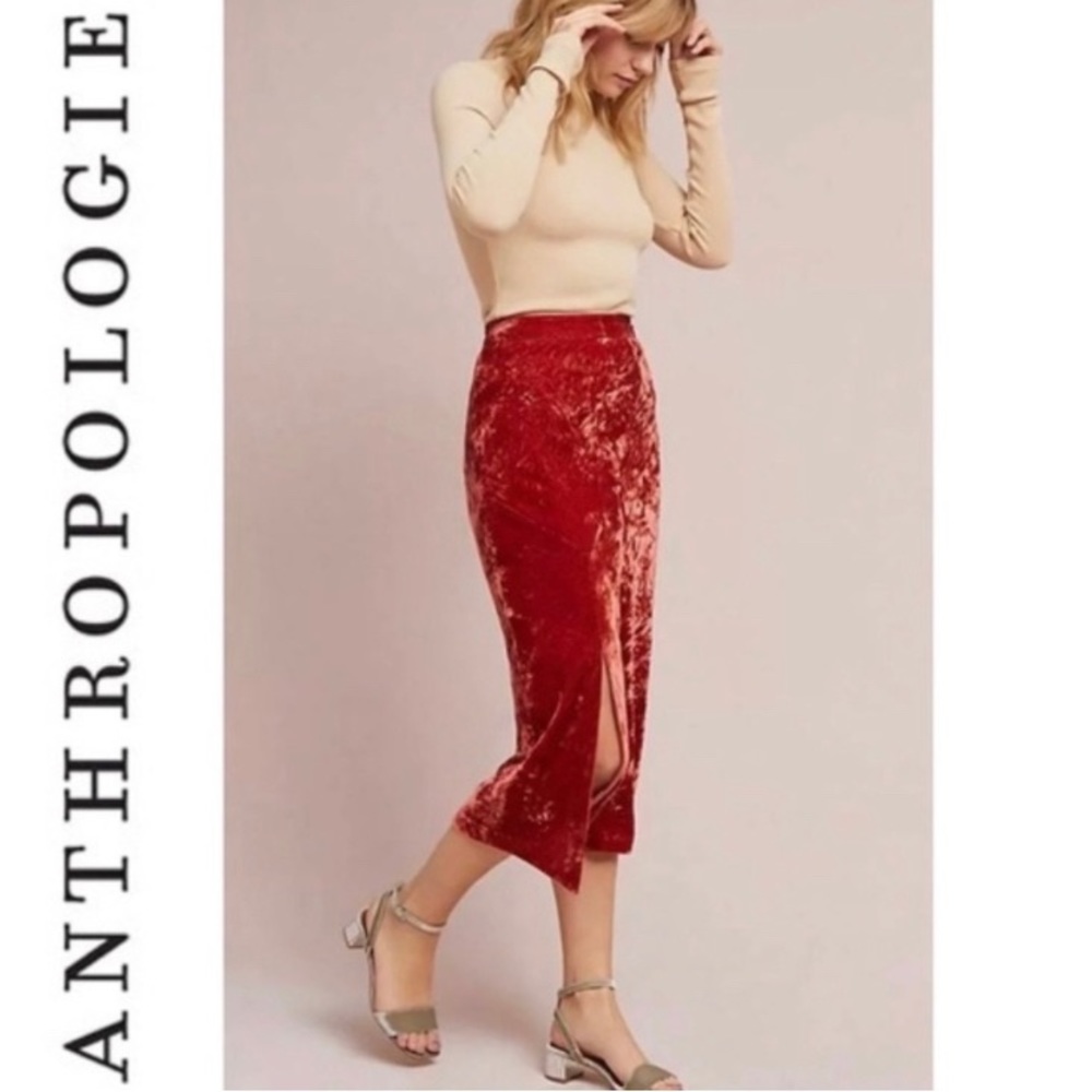 Maeve velvet skirt 10 Anthropologie